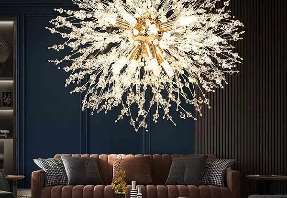 brass chandelier with crystals